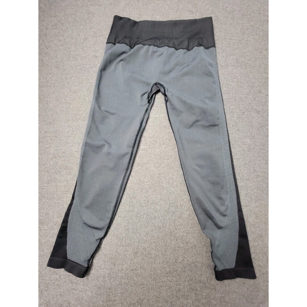 Lululemon Leggings Womens 12 Gray Black Cropped Tight Nylon Zip Pocket Active‎